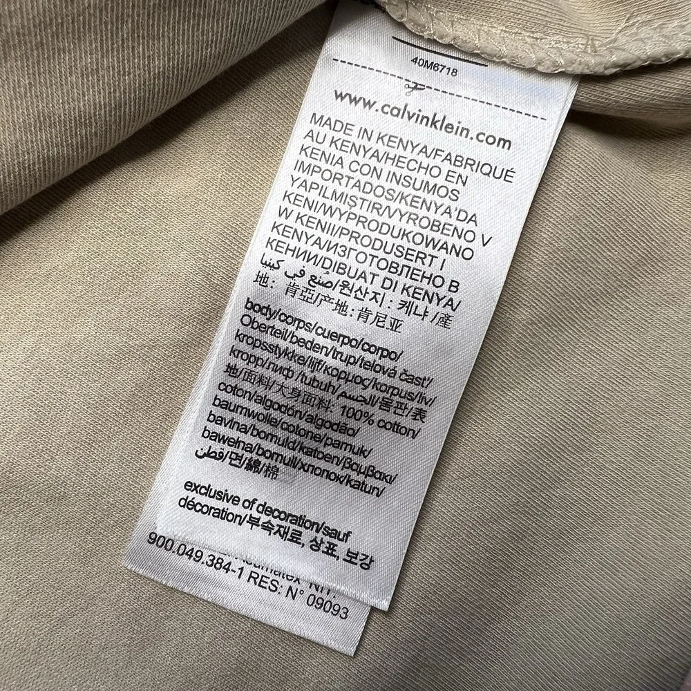 Calvin Klein Polo Shirt Mens XL Khaki Liquid Touch Short Sleeve‎ Casual Stretch